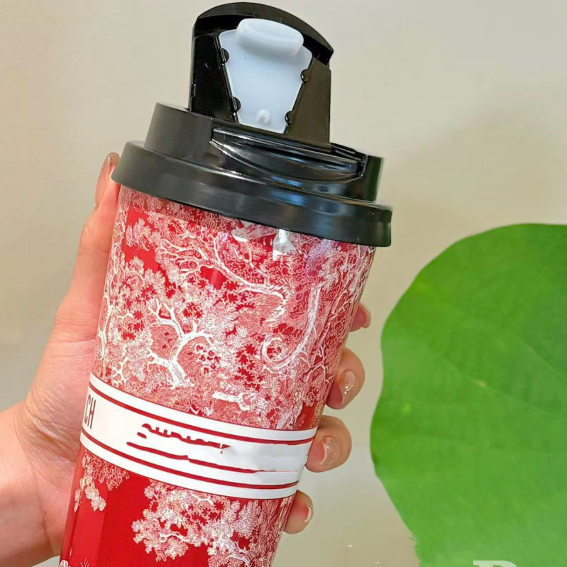 Ceașcă de cafea D, 500 ml, cu interior din oțel inoxidabil 304, design modern, pentru băuturi fierbinți și reci