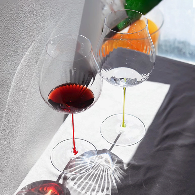 Pahar de vin roșu Bordeaux, stil Nordic, cu corp proeminent, cristal, pentru uz casnic, capacitate 501–600 ml