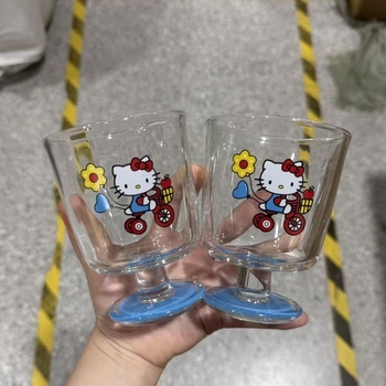 Goblet din sticlă cu model floral, rezistent la temperaturi înalte, pentru cafea, suc și apă