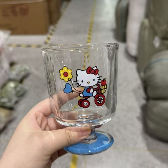 Goblet din sticlă cu model floral, rezistent la temperaturi înalte, pentru cafea, suc și apă