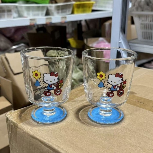 Goblet din sticlă cu model floral, rezistent la temperaturi înalte, pentru cafea, suc și apă