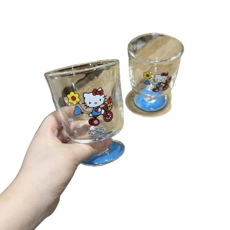 Goblet din sticlă cu model floral, rezistent la temperaturi înalte, pentru cafea, suc și apă
