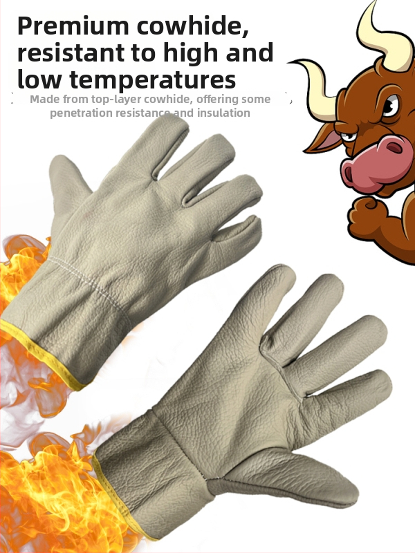 Mănuși de sudură din piele de vită, rezistente la temperaturi înalte, la abraziune, anti-arzire, izolație termică, moi și durabile, mănuși de protecție pentru muncă, mănuși scurte din piele pentru sudură
