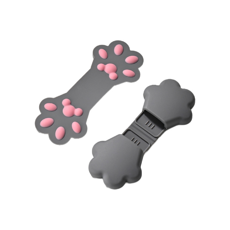 Protector deget din silicon, design labă de pisică, accesoriu bucătărie rezistent la căldură pentru cuptor cu microunde, rezistent la ulei și murdărie, anti-arsuri, clips pentru cartofi