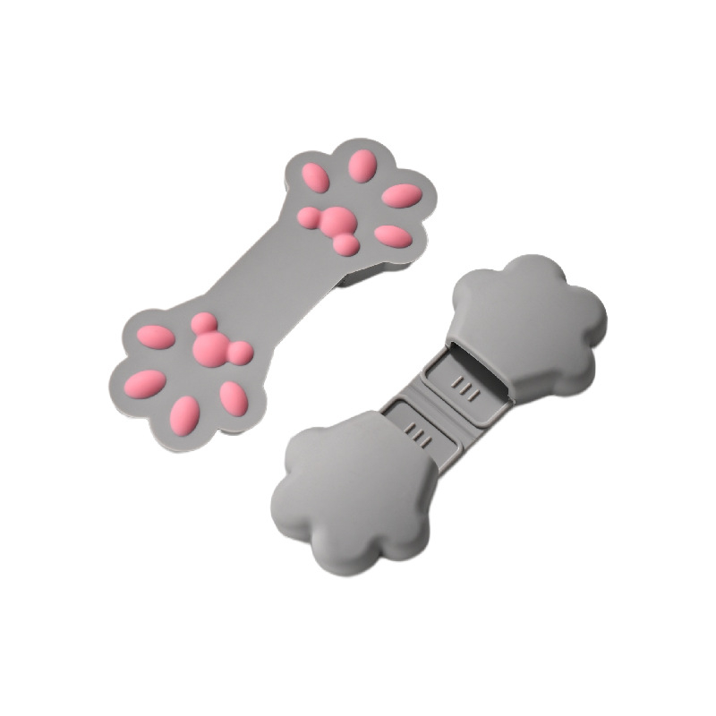 Protector deget din silicon, design labă de pisică, accesoriu bucătărie rezistent la căldură pentru cuptor cu microunde, rezistent la ulei și murdărie, anti-arsuri, clips pentru cartofi