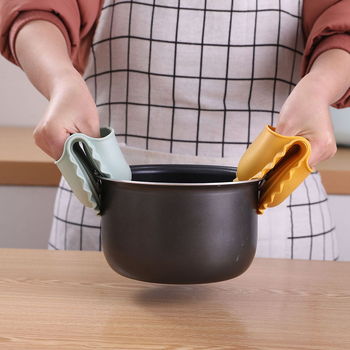 Găngi izolație termică TPR, în formă de dumpling, pentru cuptor cu microunde și gătit, protecție anti arsură la temperaturi înalte, cu clips pentru mănuși
