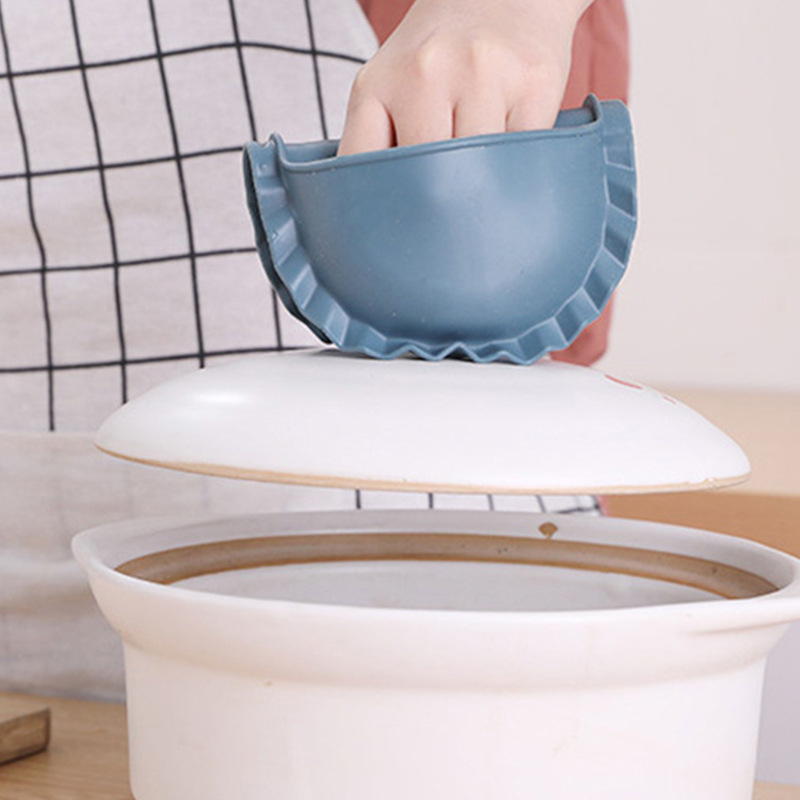 Găngi izolație termică TPR, în formă de dumpling, pentru cuptor cu microunde și gătit, protecție anti arsură la temperaturi înalte, cu clips pentru mănuși