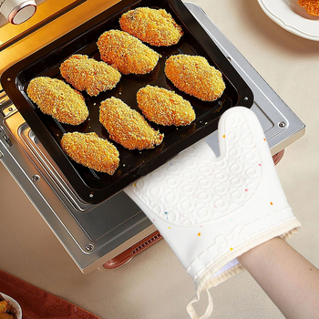 Mănuși izolate din silicon pentru bucătărie, mănuși de copt rezistente la temperaturi înalte, compatibile cu cuptorul cu microunde