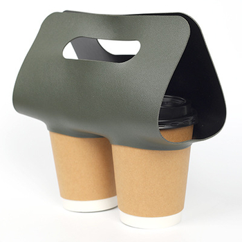 Suport din piele PU pentru două cești, pentru cafea și ceai cu lapte, husă portabilă pentru ceașcă