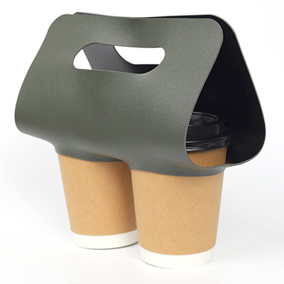 Suport din piele PU pentru două cești, pentru cafea și ceai cu lapte, husă portabilă pentru ceașcă