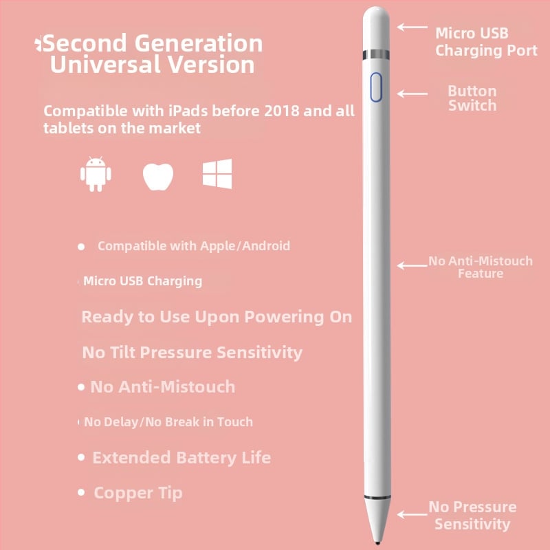 Mágneses töltésű iPad stylus – Kompatibil az Apple Pencil-le, iPad és érintőképernyős eszközökhöz