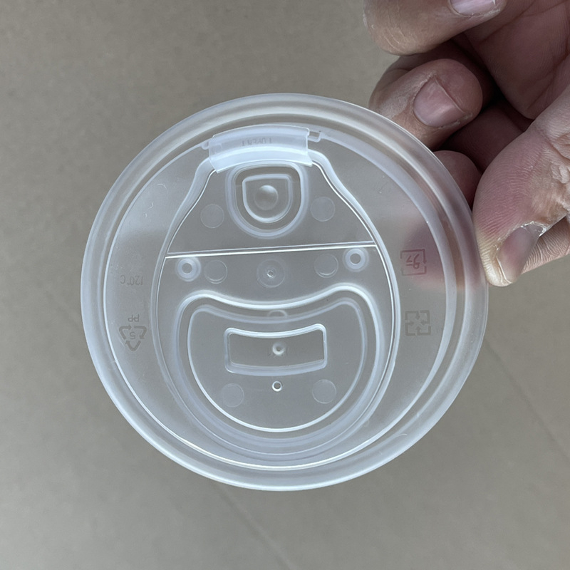 Cap de pahar pliabil, etanș la scurgeri, de unică folosință — pentru ceai cu lapte și cafea fierbinte, capac de tip fluture din PP pentru pahare de carton