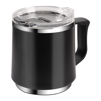 Mug din oțel inoxidabil 304, încălzibil, cu capac și pai, pentru birou și casă