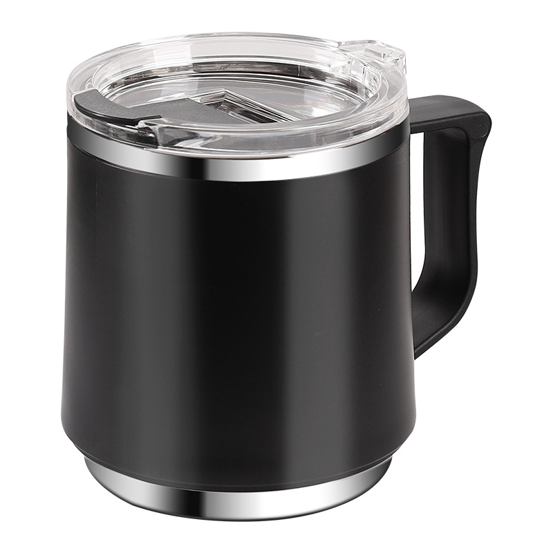 Mug din oțel inoxidabil 304, încălzibil, cu capac și pai, pentru birou și casă