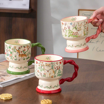 Cană ceramică înaltă pentru cafea, stil retro, senzație premium, cadou practic pentru cele mai bune prietene