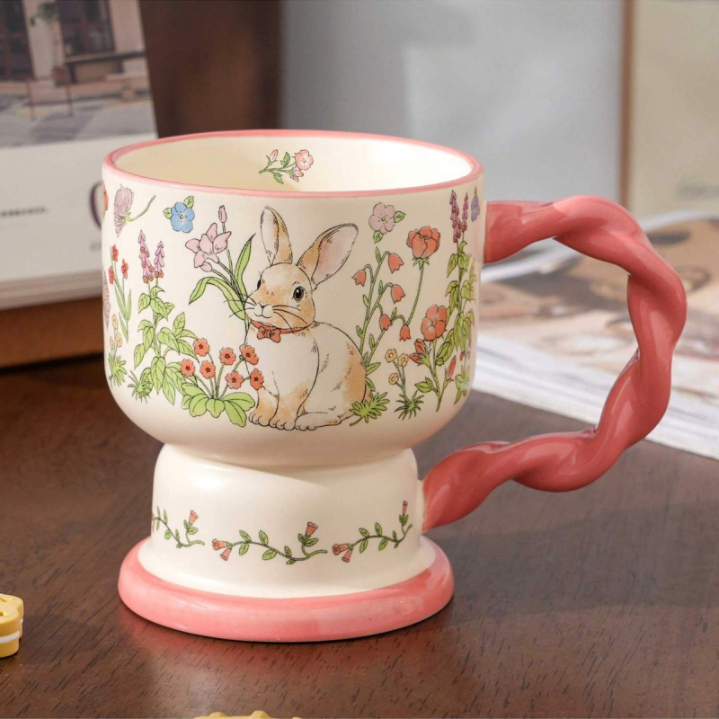 Cană ceramică înaltă pentru cafea, stil retro, senzație premium, cadou practic pentru cele mai bune prietene