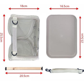 Geantă portabilă transparentă pentru papagal, pentru ieșiri, rucsac pentru păsări, pliabil, curea cross-body, cu design anti-evadare