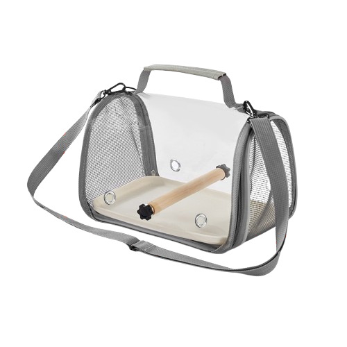 Geantă portabilă transparentă pentru papagal, pentru ieșiri, rucsac pentru păsări, pliabil, curea cross-body, cu design anti-evadare