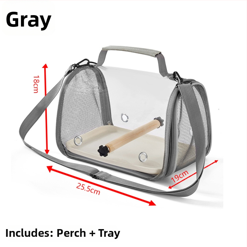 Prenosná priehľadná taška pre papagája na prechádzky, skladací cross-body batoh pre vtáky, dizajn proti úniku
