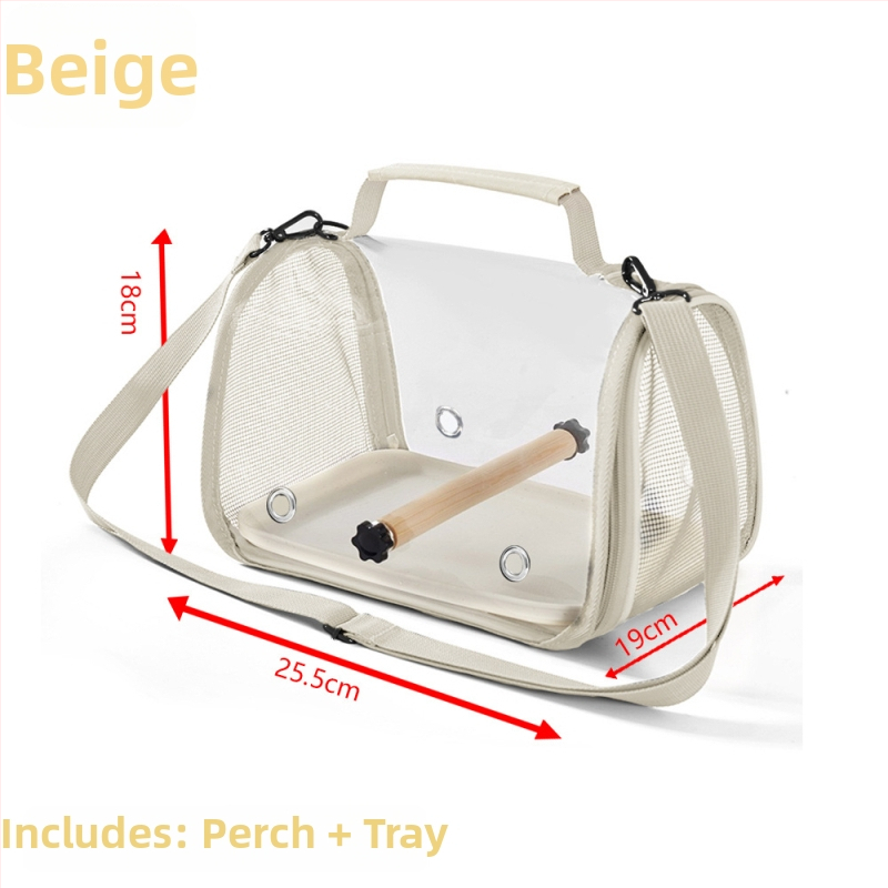 Prenosná priehľadná taška pre papagája na prechádzky, skladací cross-body batoh pre vtáky, dizajn proti úniku