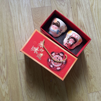 Set de cești ceramice pentru cafea - pereche părinte-copil cu design drăguț de desene animate pentru mic dejun