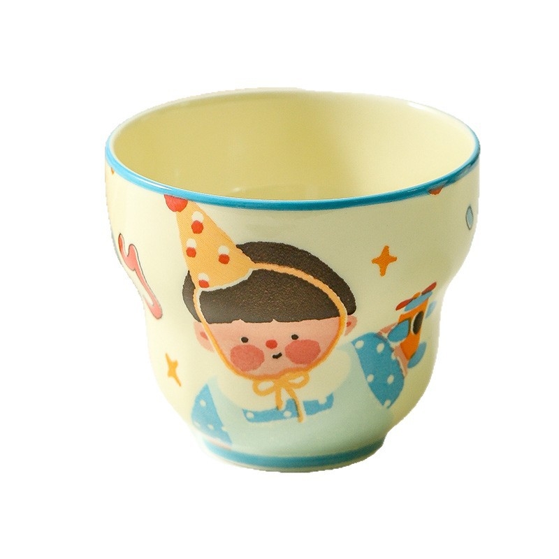 Set de cești ceramice pentru cafea - pereche părinte-copil cu design drăguț de desene animate pentru mic dejun