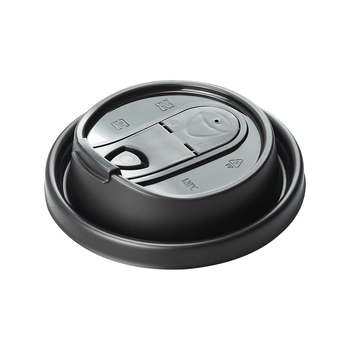 80 Caliber Capac de unică folosință pentru băuturi calde, capac de pahar integrat, din plastic, cu design U pliabil, pentru cafea și ceai cu lapte