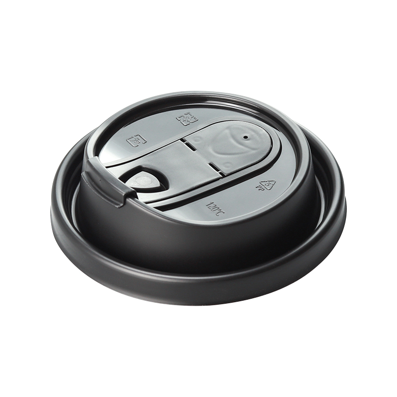 80 Caliber Capac de unică folosință pentru băuturi calde, capac de pahar integrat, din plastic, cu design U pliabil, pentru cafea și ceai cu lapte