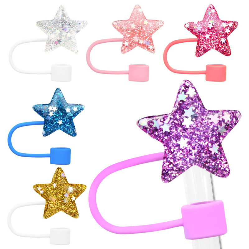 Cap de pai cu stea cu cinci colțuri, 10 mm, accesoriu pentru pahar Stanley