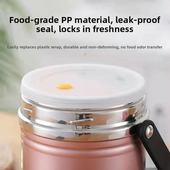 Capac etanș Jingzhibao pentru cutie de prânz izolat în vid, capac rotund din oțel inoxidabil cu capac interior, anti-vărsare
