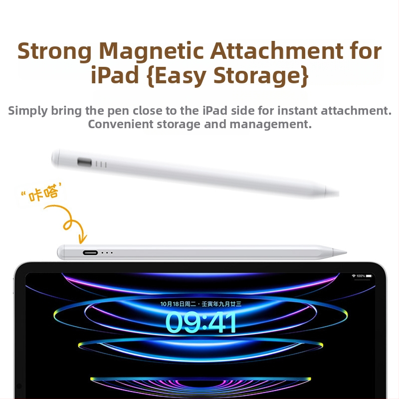 Stylus pre iPad s tromi LED indikátormi napájania — magnetický kapacitný per na kreslenie a písanie