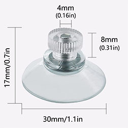 Good 40mm διαφανής suction cup με βίδες για κρεβάκι γάτας, 304 διαφανές παξιμάδι με βίδα, M4/M8