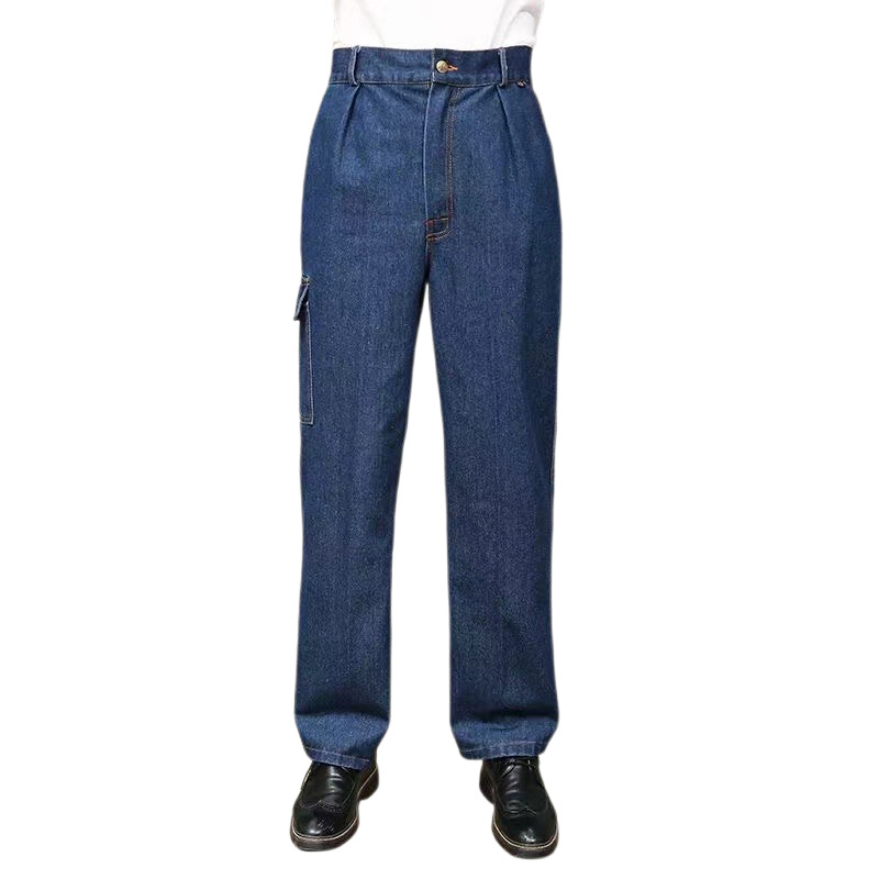 Antisztatikus denim munkanadrág hegesztőknek, téli fleece-béléssel