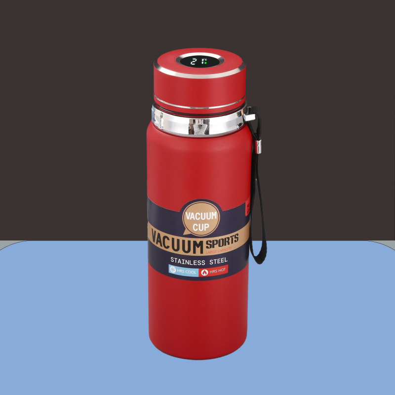 Termos din oțel inoxidabil 316, 800 ml, cană de călătorie cu afișaj temperatură, infuzor de ceai, capac filetat