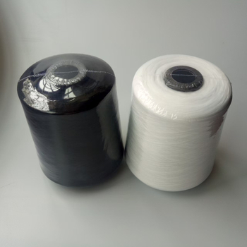 Good Leaves fir poliester pentru overlock, 150D, cu elasticitate redusă, bobină mare 500 g, negru și alb