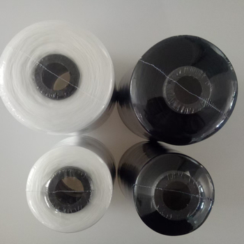 Good Leaves fir poliester pentru overlock, 150D, cu elasticitate redusă, bobină mare 500 g, negru și alb