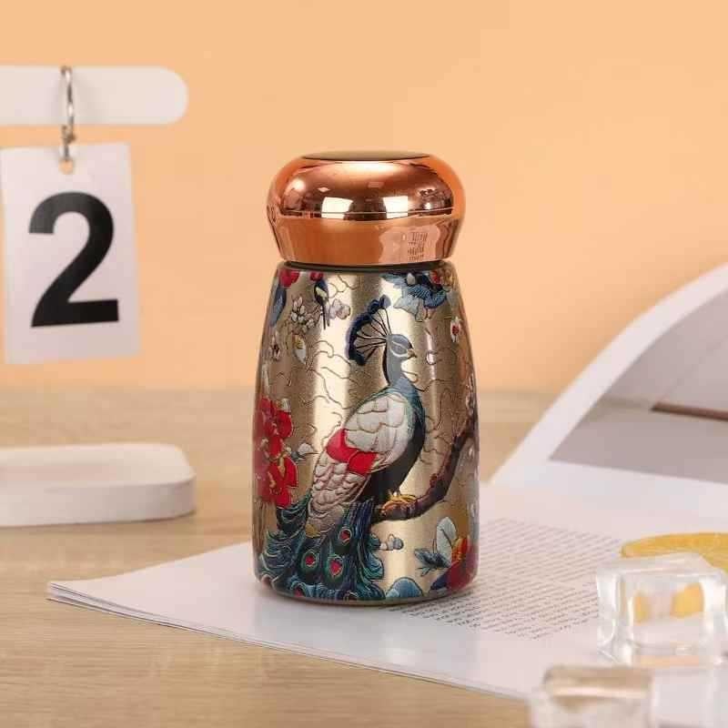 Termos mini cu afișaj de temperatură, în stil chinezesc, pentru femei, din oțel inox 316, pentru utilizare în aer liber și acasă
