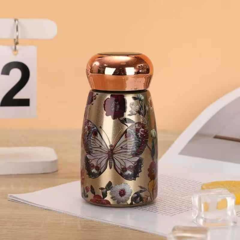 Termos mini cu afișaj de temperatură, în stil chinezesc, pentru femei, din oțel inox 316, pentru utilizare în aer liber și acasă