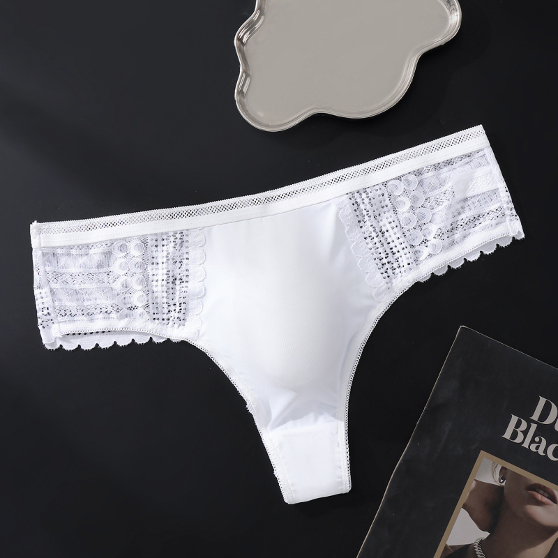 Férfi csipkés tangája, 3D kontúros zsebbel, lélegző Ice Silk anyag