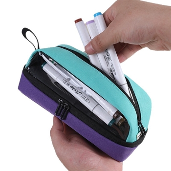 Penar cu capacitate mare, design transparent minimalist, pătrat și rotund pentru elevi, organizator de pixuri