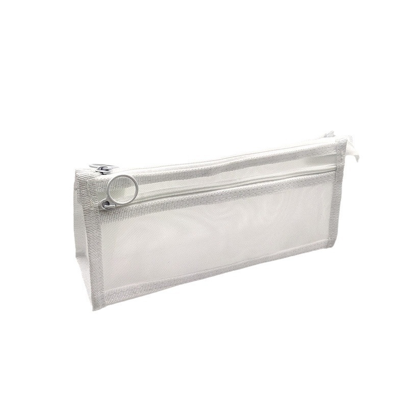 Penar din plasă triunghiular transparent, capacitate mare, dublu strat, pentru băieți, stil minimalist, rezistent la pete, rechizite