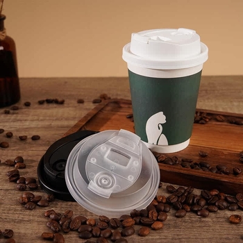 Ceșcuță de ceai cu lapte, de unică folosință, diametru 90 mm, capac turnat în formă de fluture, pentru pahar din carton de cafea, capac universal etanș pentru take-away