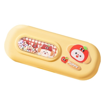 Penar Cartoon Bear cu mașină de bule, cutie pentru creioane drăguță, stil jucăuș