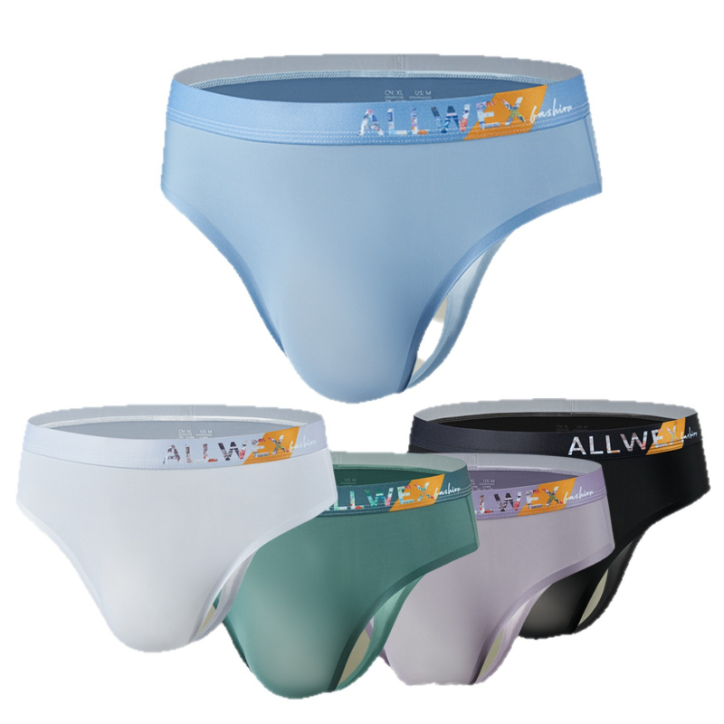 Muške tangice, lagani 3D ergonomski džep, s logom Allwex, od ice silk materijala, bez šavova, sportski trokut stil