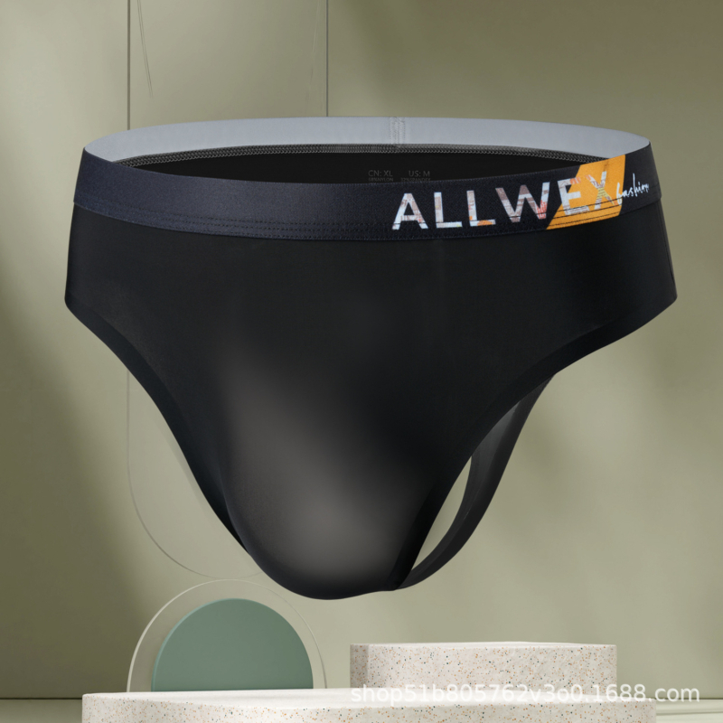 Muške tangice, lagani 3D ergonomski džep, s logom Allwex, od ice silk materijala, bez šavova, sportski trokut stil