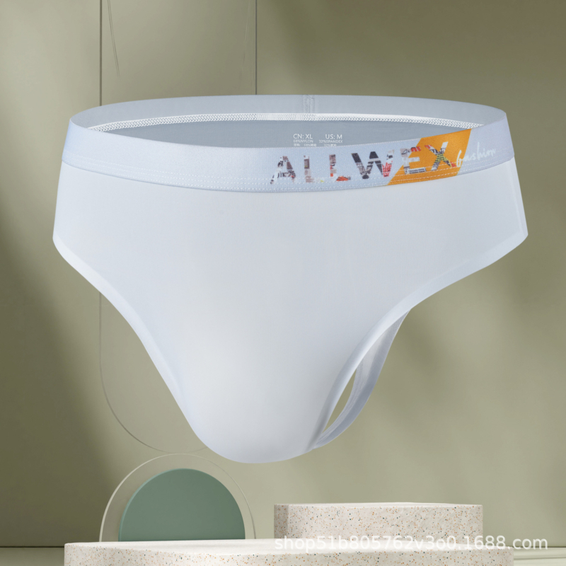 Muške tangice, lagani 3D ergonomski džep, s logom Allwex, od ice silk materijala, bez šavova, sportski trokut stil