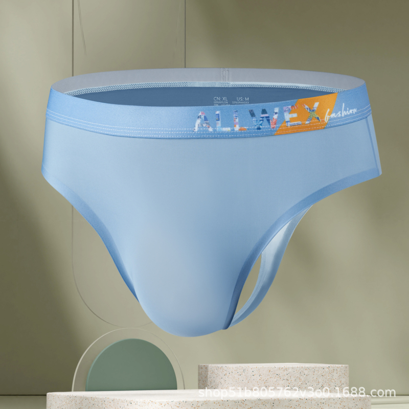 Muške tangice, lagani 3D ergonomski džep, s logom Allwex, od ice silk materijala, bez šavova, sportski trokut stil
