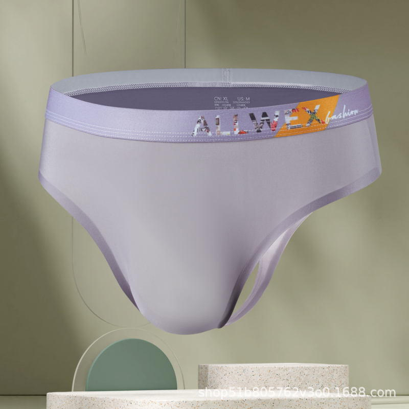 Muške tangice, lagani 3D ergonomski džep, s logom Allwex, od ice silk materijala, bez šavova, sportski trokut stil