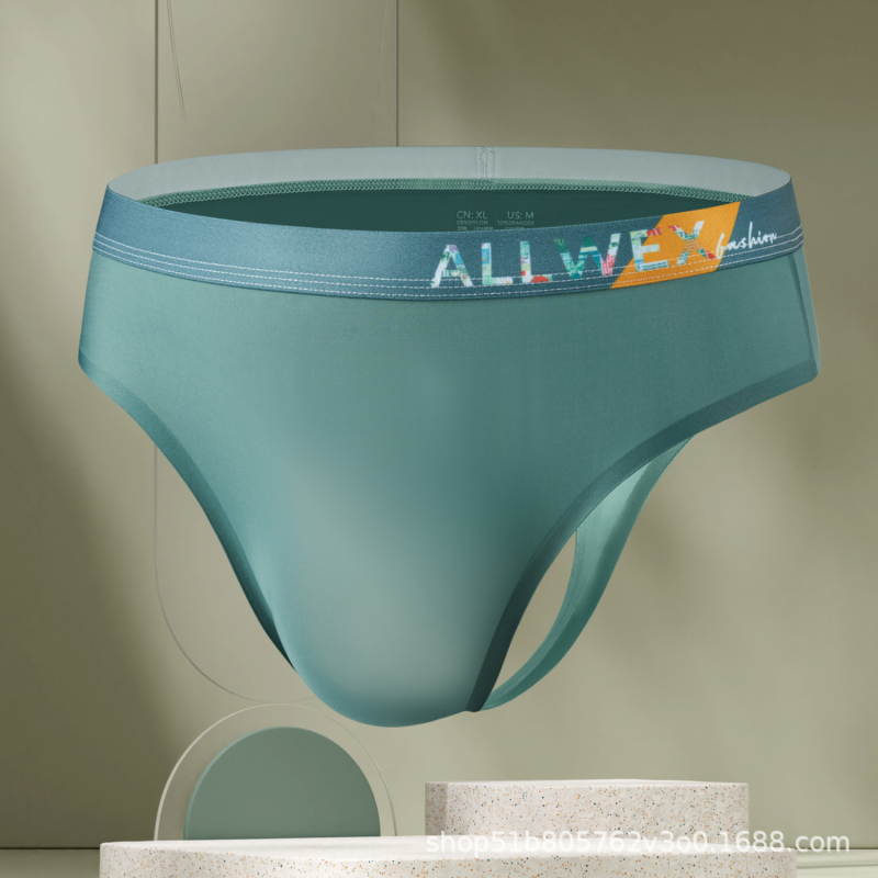 Muške tangice, lagani 3D ergonomski džep, s logom Allwex, od ice silk materijala, bez šavova, sportski trokut stil