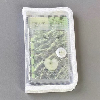 A6 husă transparentă de depozitare cu textură twill, pentru autocolante și materiale pentru jurnal, design minimalist, capacitate mare